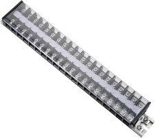 Barrier Terminal Strip Block 660V 20A Dual Rows 20P DIN Rail Base Screw Connecto