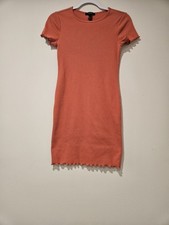 Forever 21 Ribbed Mini Dress, Size Small, Orange