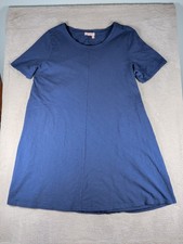 Fresh Produce Shift Midi Dress Women's 1X Blue Short Sleeve T-shirt Dress pocket