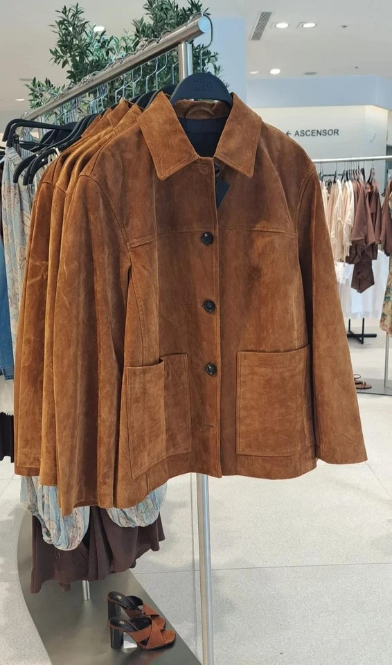 ZARA NEW WOMAN FW25 SUEDE LEATHER JACKET ZW LIMITED BROWN XS-XL 2969/061/700 - Image 2 of 4