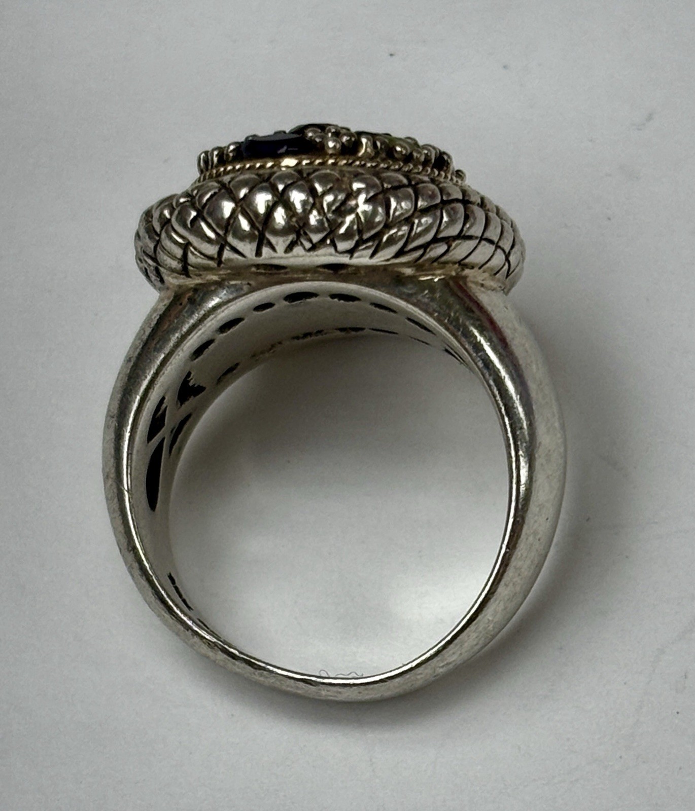 Sterling Silver and 18k Multi Colored Gemstone Ri… - image 8