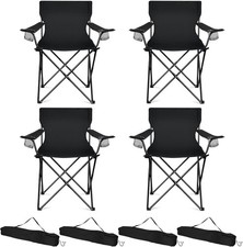 HaSteeL 4 Pack Oversized Folding Camp Chairs Cup Holder