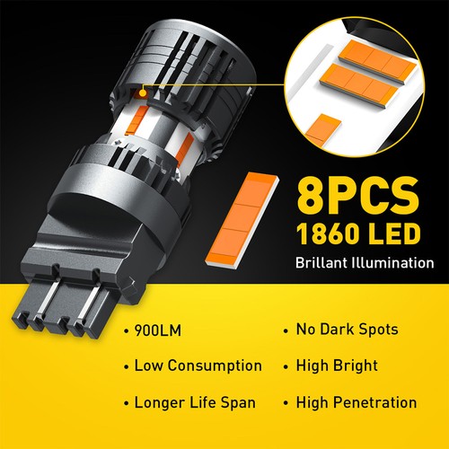 2/4X AUXITOLED Turn Signal Light Rear 3157 3156 3457 Amber Canbus No Hyper Flash - Picture 3 of 29