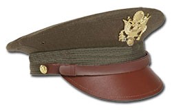 US Offizier Visor Hat mit Abzeichen oliv (Repro)