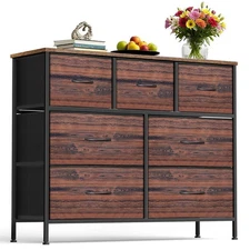Dresser for Bedroom with 7 Drawers Storage Drawers Organizer Unit wood Brown