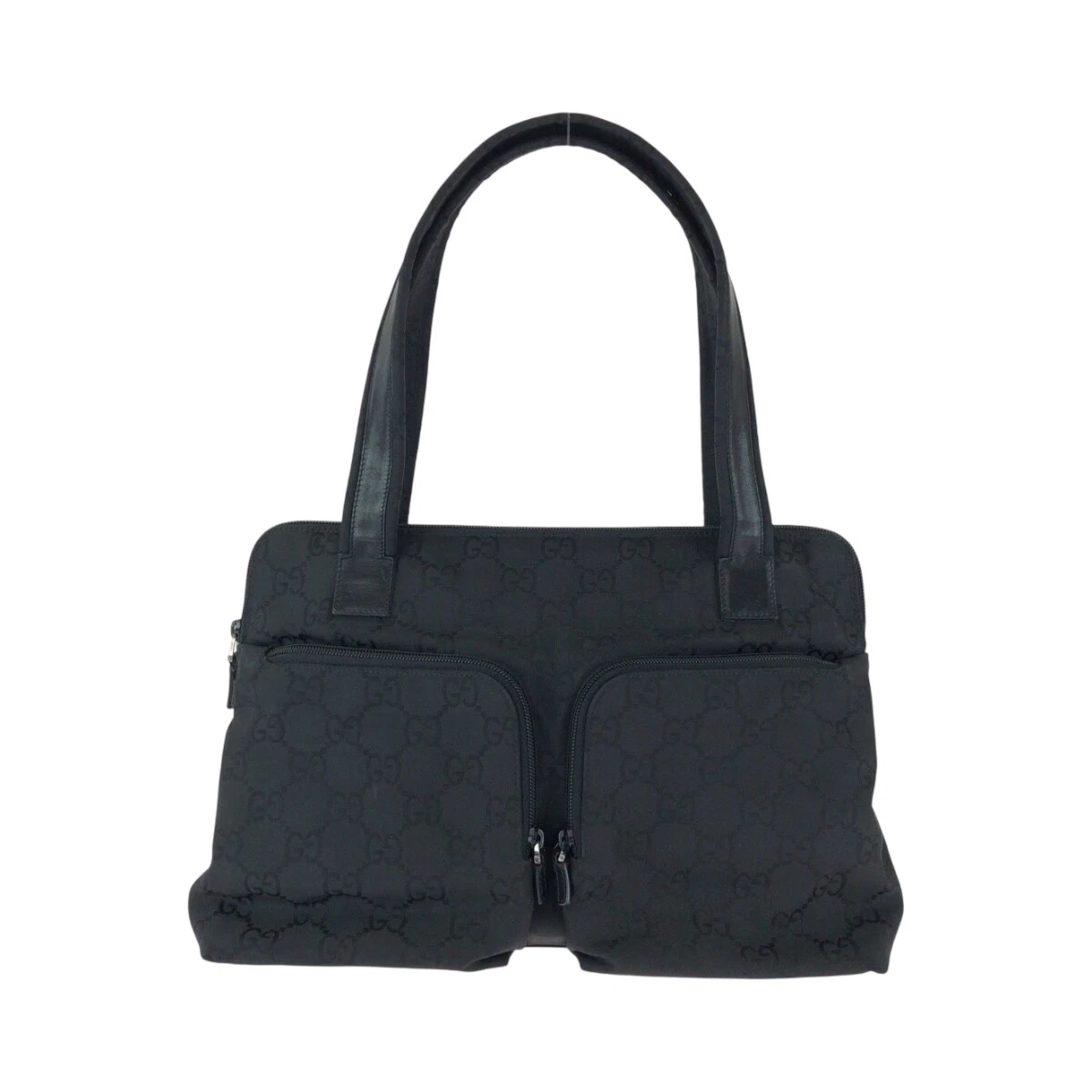 Sac fourre tout GUCCI 001 3705 sac à main bandoulière noir nylon/cuir GG