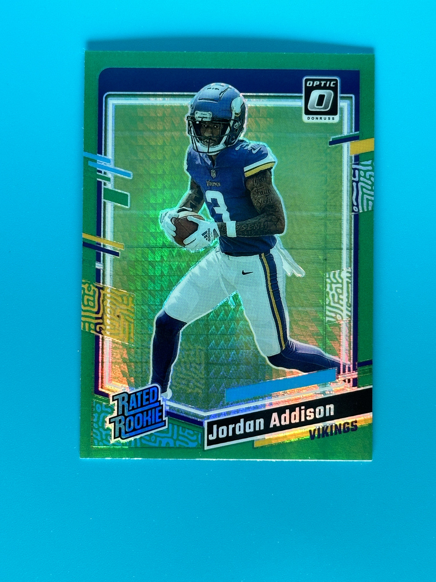 2023 Panini Optic Jordan Addison Rated Rookie Green Hyper  display picture 3