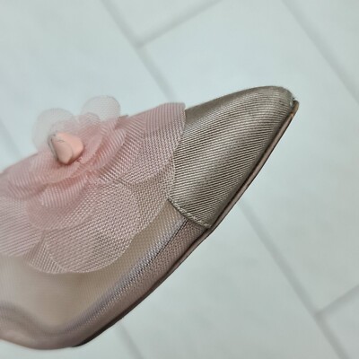 Chanel Pink Mesh and Grosgrain Flower Cap Toe Short Booties