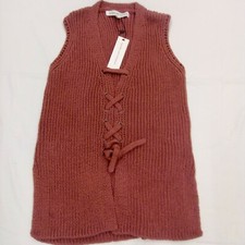 Cupcakes And Cashmere deco rose red Sleeveless Women Sweater Vest XS 105 retail