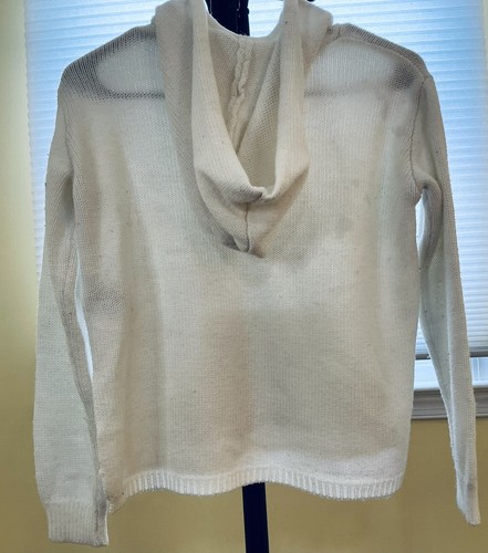 Forever 21 Girls 11/12 Sweater Hoodie Ivory High-Low Hem Pockets Cozy Soft Knit - Picture 2 of 5