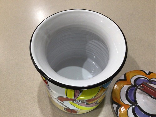 LA MUSA Italy COOKIE JAR “MACY’S” Hand Painted Art Pottery CIRCUS ACROBATS - Picture 7 of 8