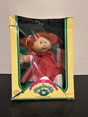 1985 Cabbage Patch Kid Doll Red Hair Green Eyes NEW IN BOX, Box Has Damage