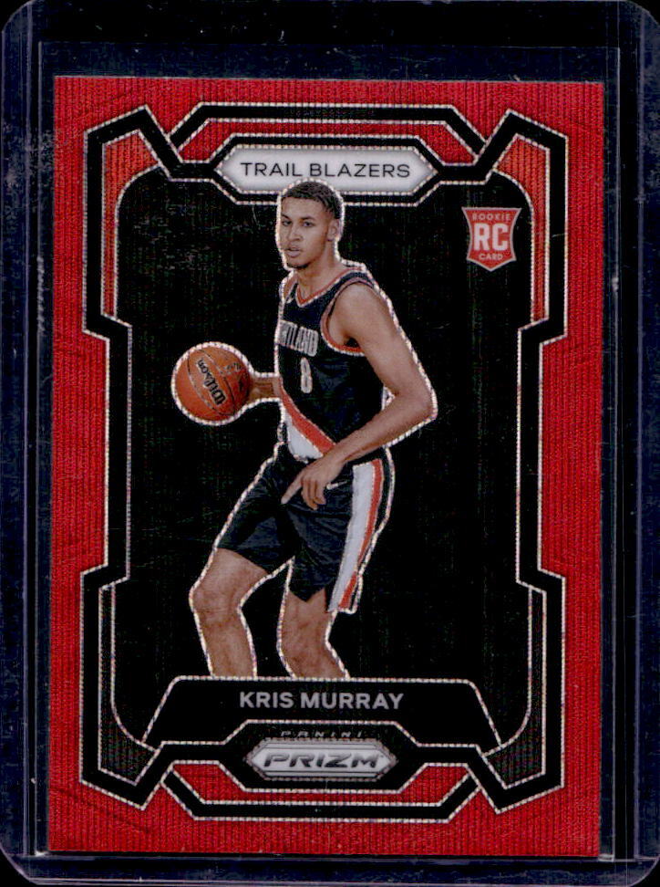 2023-24 Panini Prizm Kris Murray Ruby Wave Prizm RC Rookie #142 Blazers