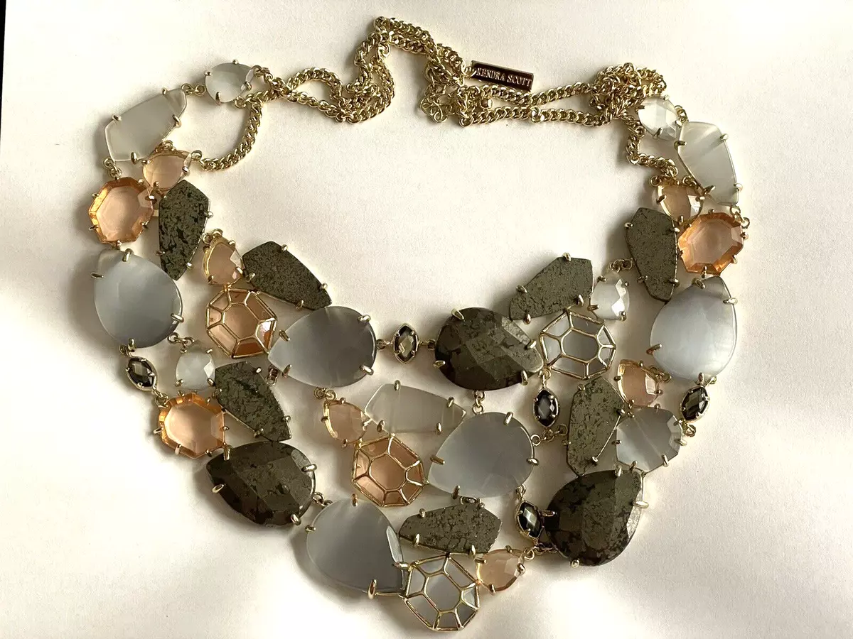 Kendra Scott Vintage Estelle Bib Statement Necklace in Gold Hardware Starlet