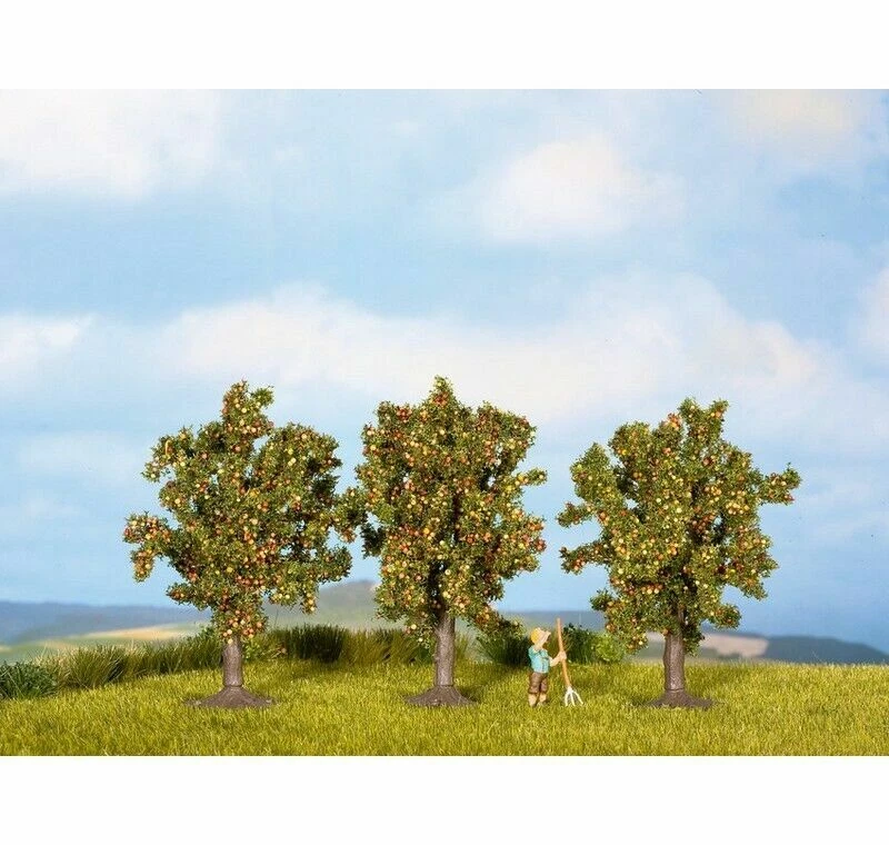 20 Alberi Modello In Plastica Verde Scuro Per Trenino Scala N - Altezza 7.5 Cm, Scala 1:150, Dettaglio Per Diorami E Paesaggi