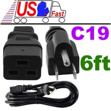 6ft C19 NEMA5-15P Server Power Cord/Cable/Wire 14awg 15amp 125VAC IEC60320C19