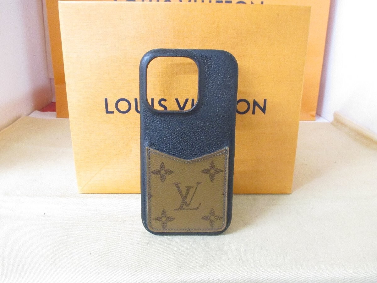 Auth LOUIS VUITTON Monogram iPhone Bumper 14 Pro Case Cover Auth LOUIS VUITTON Monogram iPhone Bumper 14 Pro Case Cover