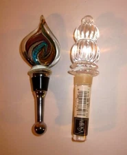 2 Art Glass Wine Bottle Stoppers Mikasa LSArts