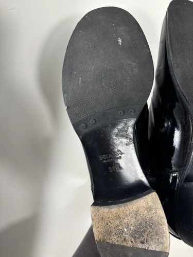 Prada Women’s Shiny Black Luxury Patent Leather Ankle Boots 38.5 - Picture 15 of 15