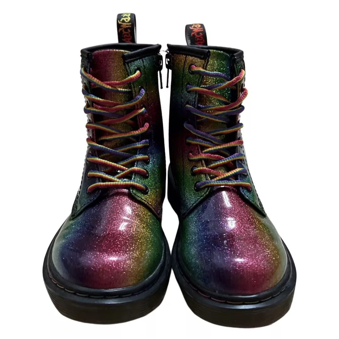 Doc Martens Boots Glitter Kids Combat | Ombre 1460 13 eBay Size J US Rainbow