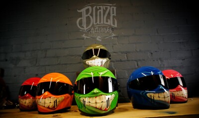 Custom airbrushed/painted Matrix Alpha helmet, Smiley/Grin design bandit style | eBay Custom airbrushed/painted Matrix Alpha helmet, Smiley/Grin design bandit style | eBay