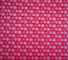 Christmas Fabric 1 Yard White Snowflakes Red Holiday Frost Premium Cotton Vtg 35