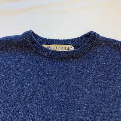 Country Trader 100% Lambswool Pure New Wool Sweater Pullover V