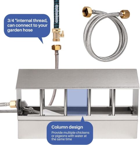 Automatische Hühnertränke Edelstahl groß Metall Hühnertränke System Pou - Bild 4 von 8