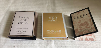 Gucci Bloom Alien Goddess Mugler La Vie est Belle Sample Size Womens Lot of 3