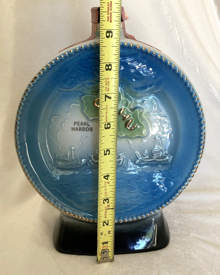 Vintage 1976 Genuine Jim Beam Whiskey Bottle Decanter Pearl Harbor