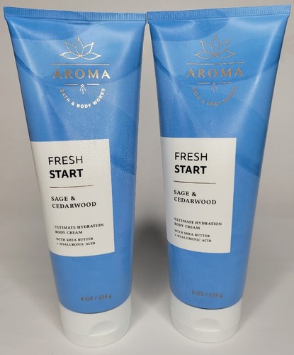 BATH & BODY WORKS (LOT OF 2) SAGE + CEDARWOOD ULTIMATE HYDRATION BODY CREAM 8 OZ - 第 1/6 張圖片