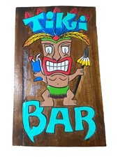 16 TIKI BAR WARRIOR SIGN WALL ART TIKI DECOR