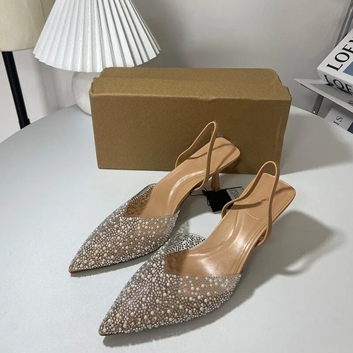 Pumps Mode Strass Transparent High Heel Sexy Müller Absatz Elegant Sandale - Bild 8 von 28