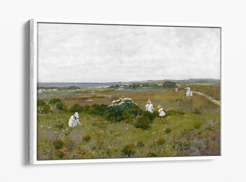WILLIAM MERRIT CHASE, SEASIDE FLOWERS -FLOAT EFFECT FRAMED CANVAS WALL ART PRINT - Picture 4 of 12