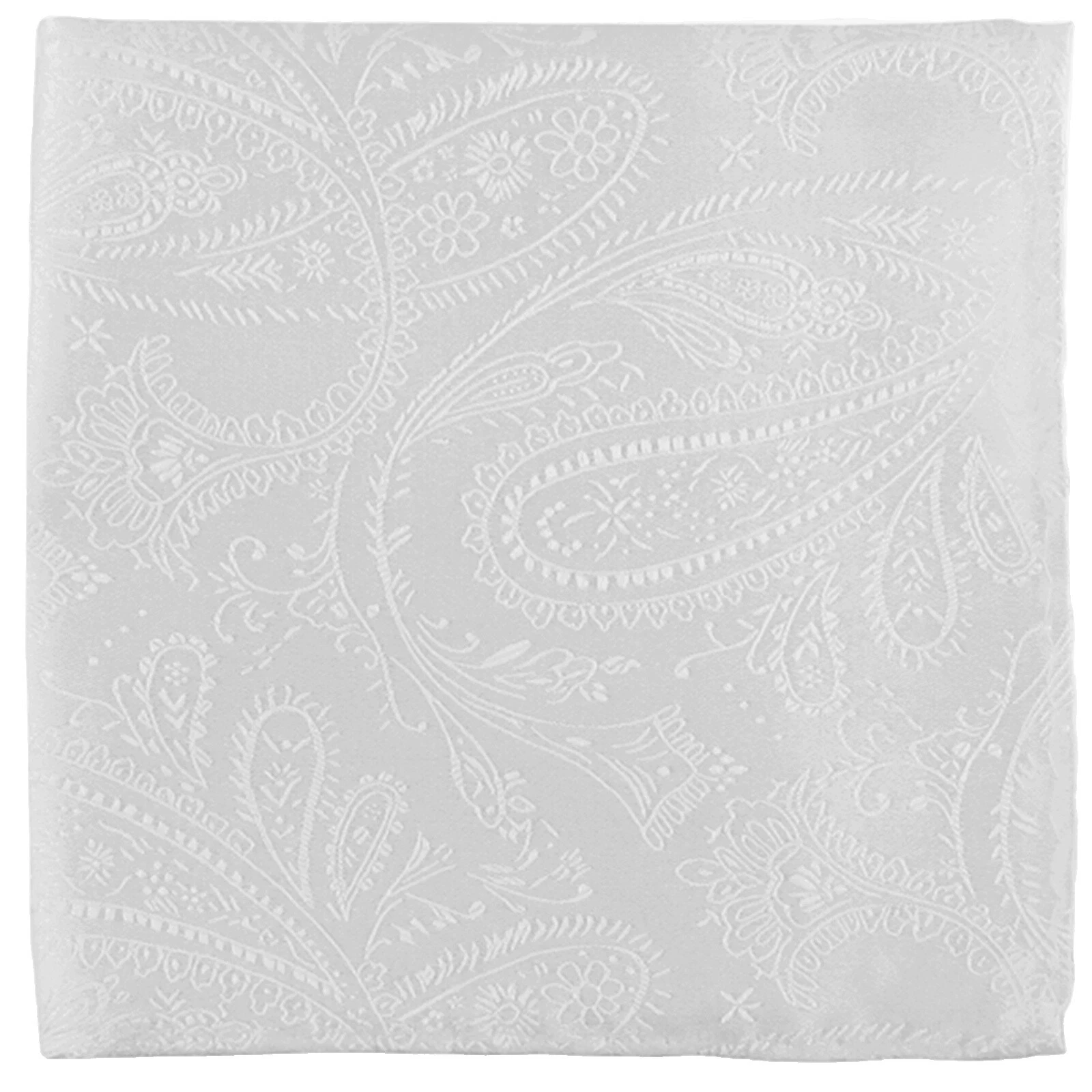 Plaza de bolsillo Blanco Paisley Pañuelos para hombres
