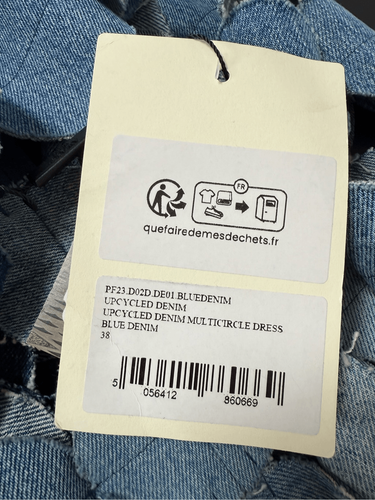 NWT A.W.A.K.E. MODE Upcycled Denim Multi Circle Dress FR 38 / US 4 AWAKE - Picture 15 of 16