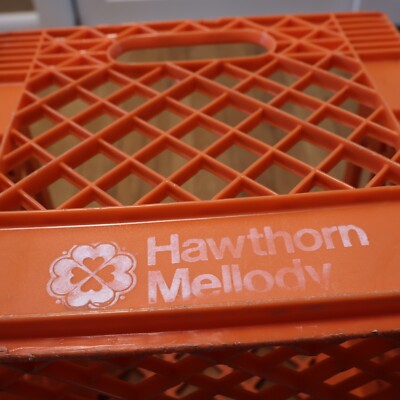 Vintage 1970s Hawthorn Mellody Plastic Milk Crate Dairy