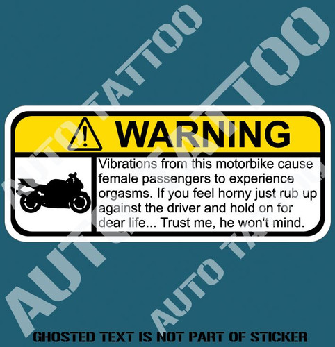 MOTORBIKE VIBRATIONS WARNING DECAL 