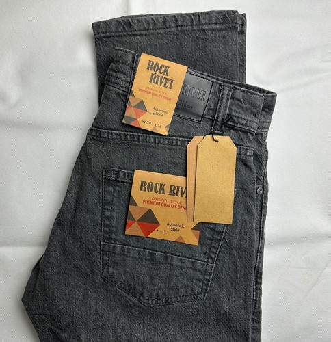 Mens Jeans Straight Leg Slim Fit Denim Trouser Pants Big Tall All Waist Sizes UK - Picture 32 of 32