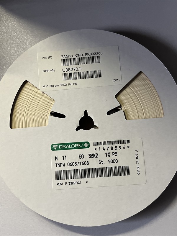 5000 PCS VISHAY/DRALORIC TNPW060333K2F RES 33.2 KOHM 1% 1/10W 0603