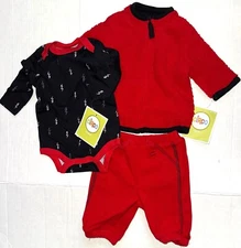 CIRCO 3 piece fleece set red/navy/lightning motif size NEWBORN