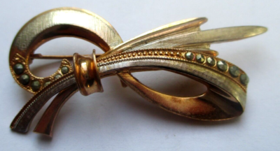 Broche Ancienne Vintage Plaquée Or - Bijou French Antique - Occasion Rare