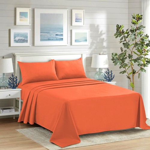 SAIMAZ Flat Bed Sheet – Soft Breathable Poly Cotton – Single Double King Sizes - Picture 112 of 191