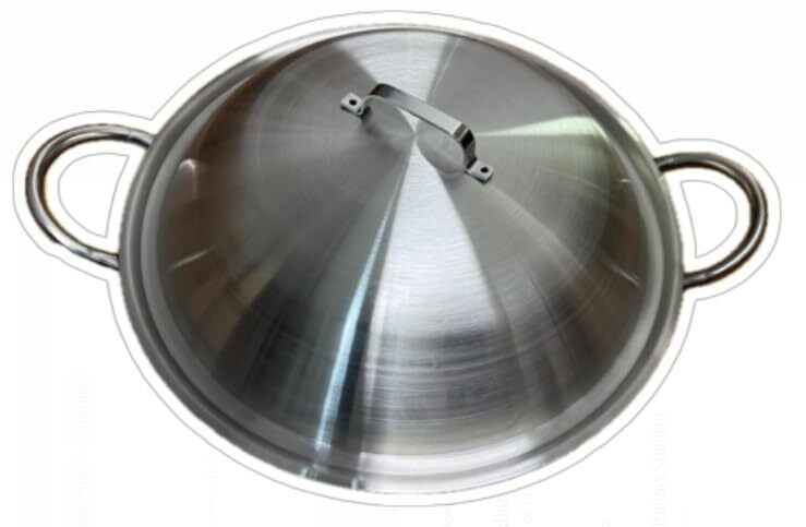 Large Mexican Style Stainless Steel Cazo 20" With Top Handles Wok Comal Gridd...