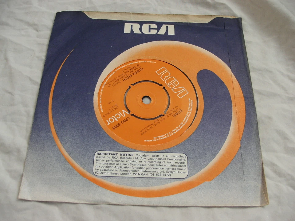 DAVID BOWIE REBEL REBEL HARD TO FIND UK PRESS RCA ORANGE LABEL FOUR PRONG CENTRE - Image 2 of 4