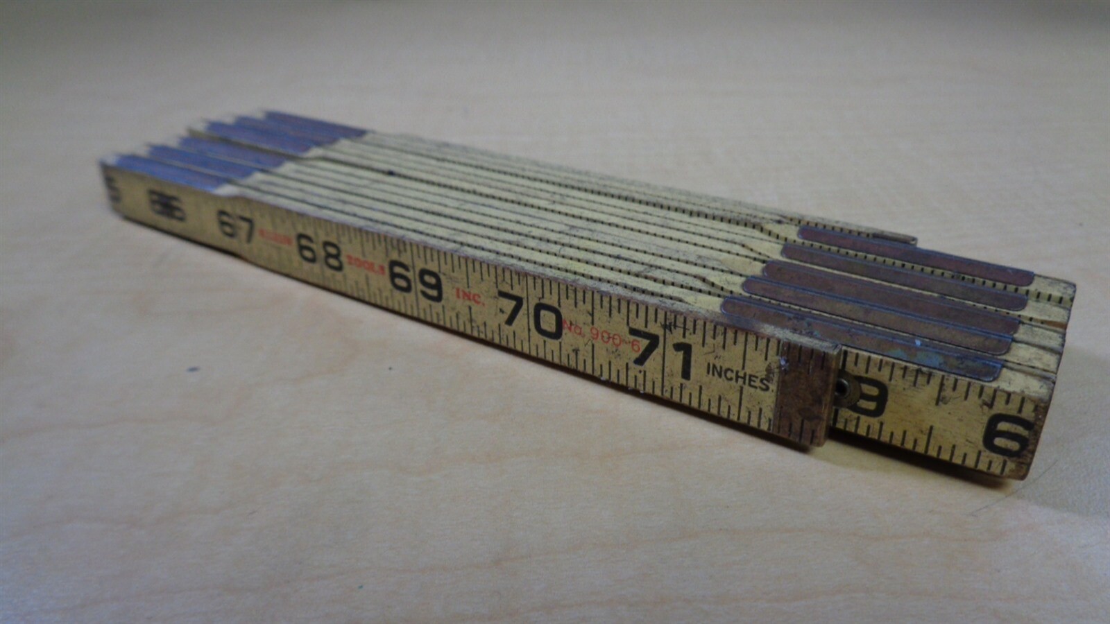 Klein Tools Foldable Wooden Rule 900-6 72 inch Vintage M6