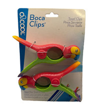 O2COOL Parrot Boca Clips Beach Towel Holders Set of 2 Pool Boat NEW