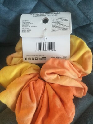 SCUNCI XO MORGAN SIMIANER 1 PC YELLOW ORANGE HAIR SCUNCHIE TIE