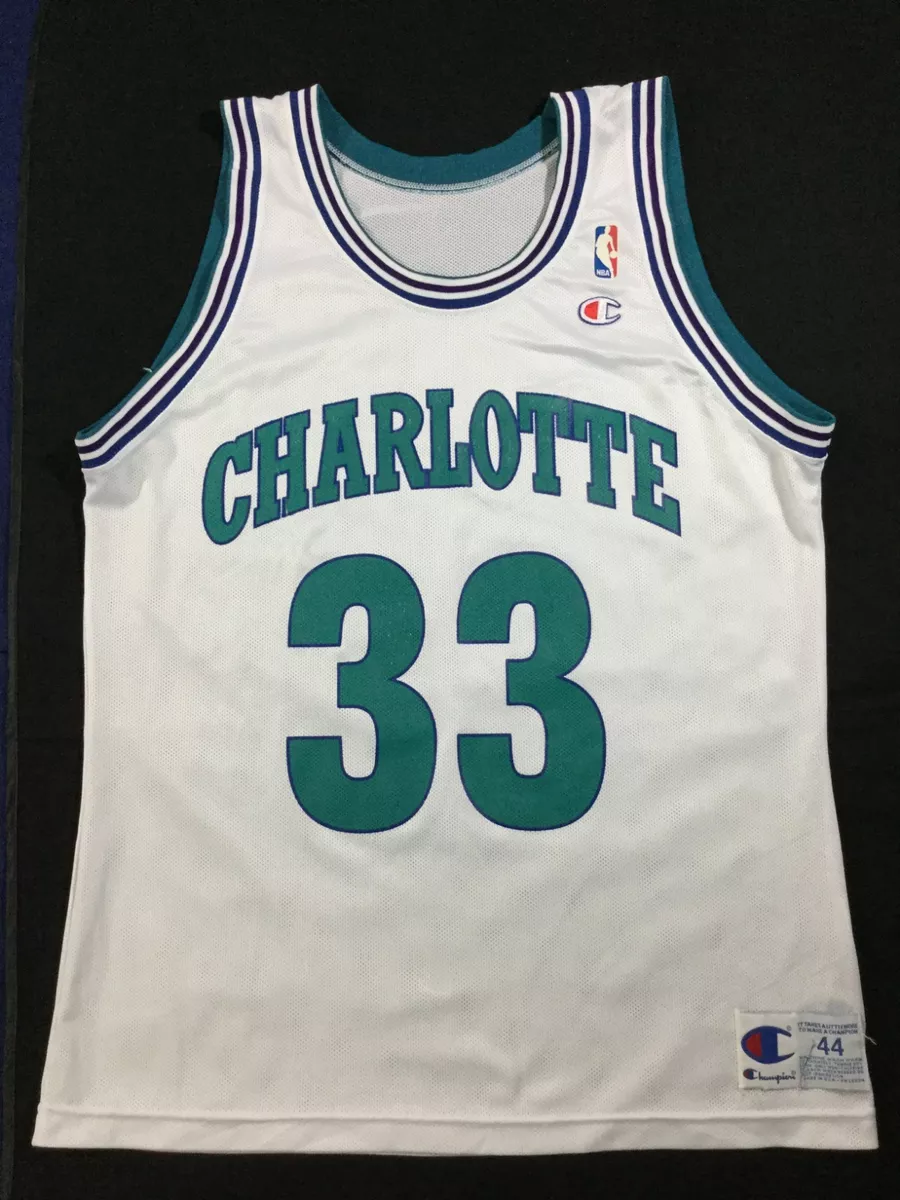 Size 44 Vintage 90s Champion A. Mourning 33 Charlotte Hornets