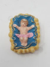 Vintage Ceramic Baby Jesus In Manger Nativity Replacement Piece 2.25”
